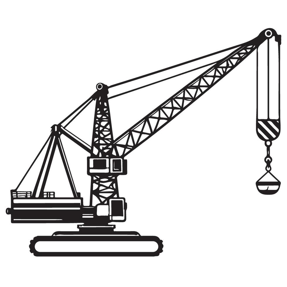 Mobile Crane Illustration for Heavy Lifting Construction Projects vector