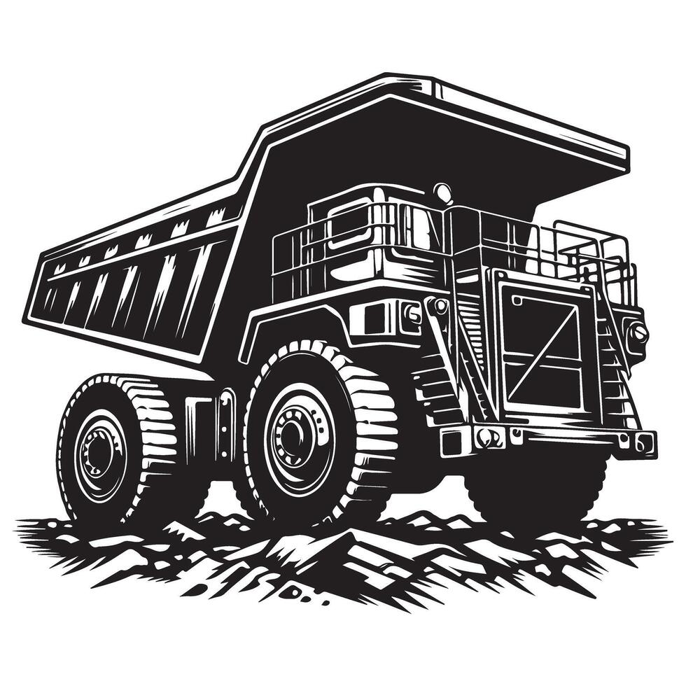 Detailed Heavy Mining Truck Illustration for Industry Projects vector