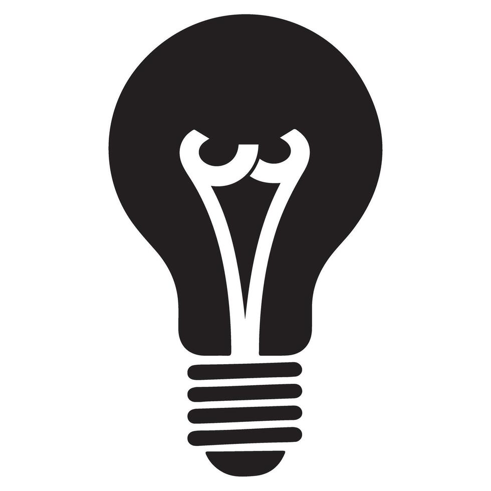 Creative Idea Light Bulb Black Silhouette Graphic vector