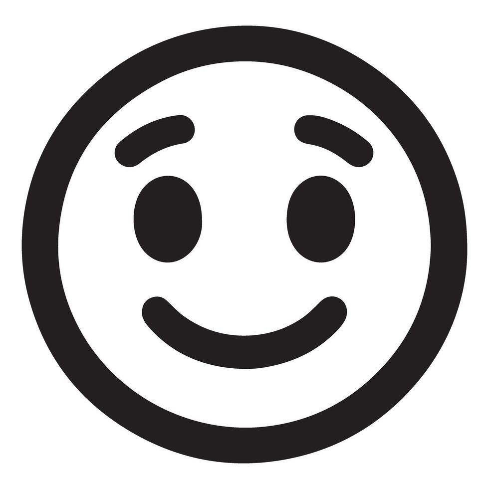 Slightly smiling face icon emoji simple illustration for pleasantry vector