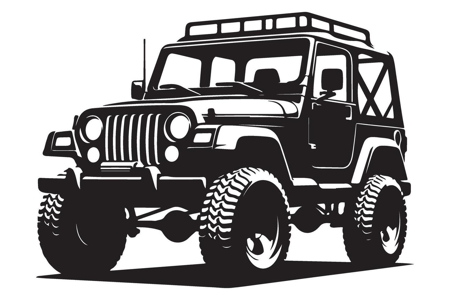 Off Road Jeep Adventure Silhouette Illustration for Enthusiasts vector