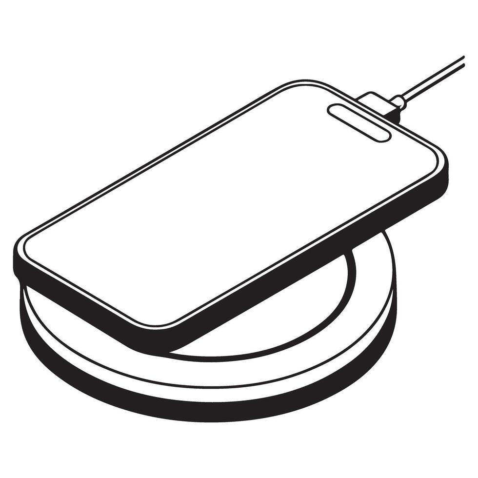 Wireless Phone Charging Pad Illustration Modern Charging Technology vector
