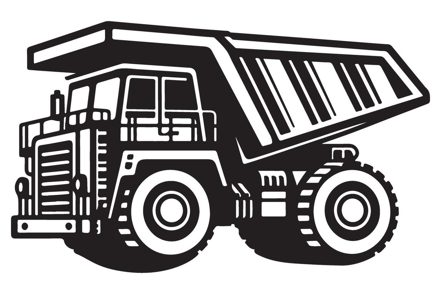 Classic Mining Dump Truck Illustration for Hauling Materials vector