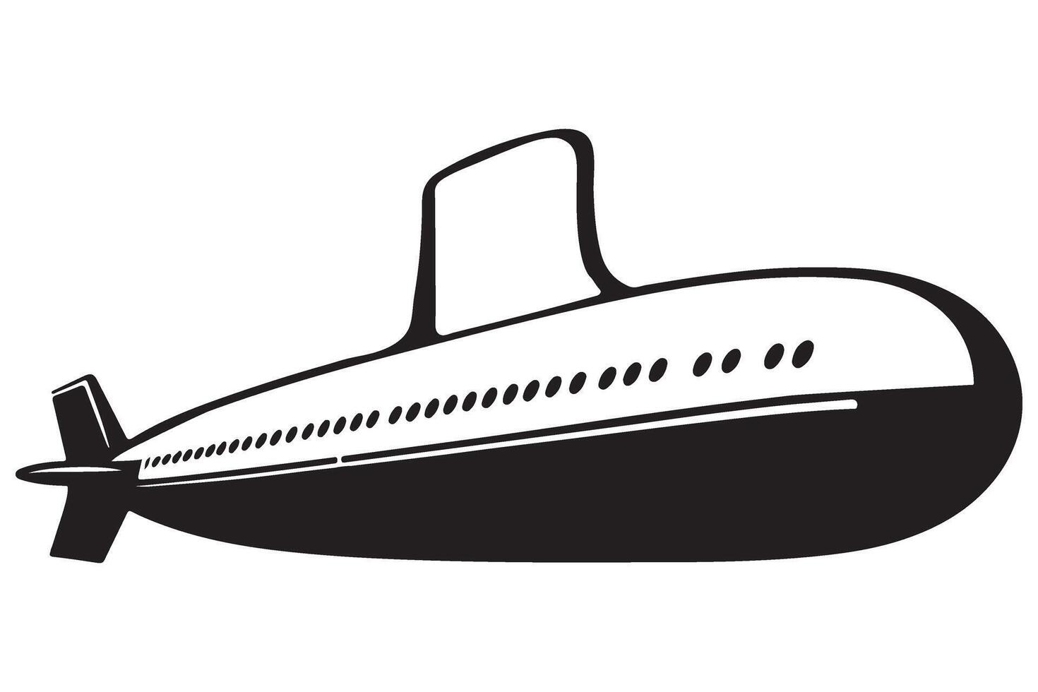 Simple Submarine Illustration for Maritime or Naval Related Designs vector
