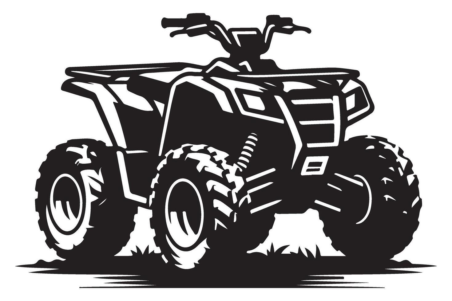 Unleash Adventure with a Black and White ATV Silhouette Illustration vector