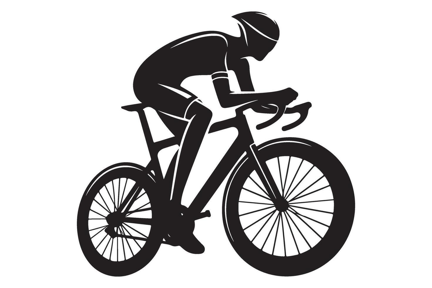 Dynamic Cyclist Silhouette Artwork for Sport and Fitness Designs vector