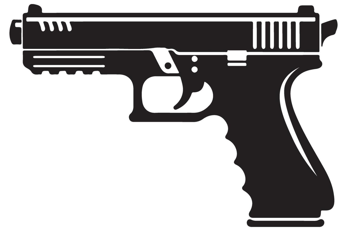 Realistic Silhouette of a Pistol Illustration Design Template vector