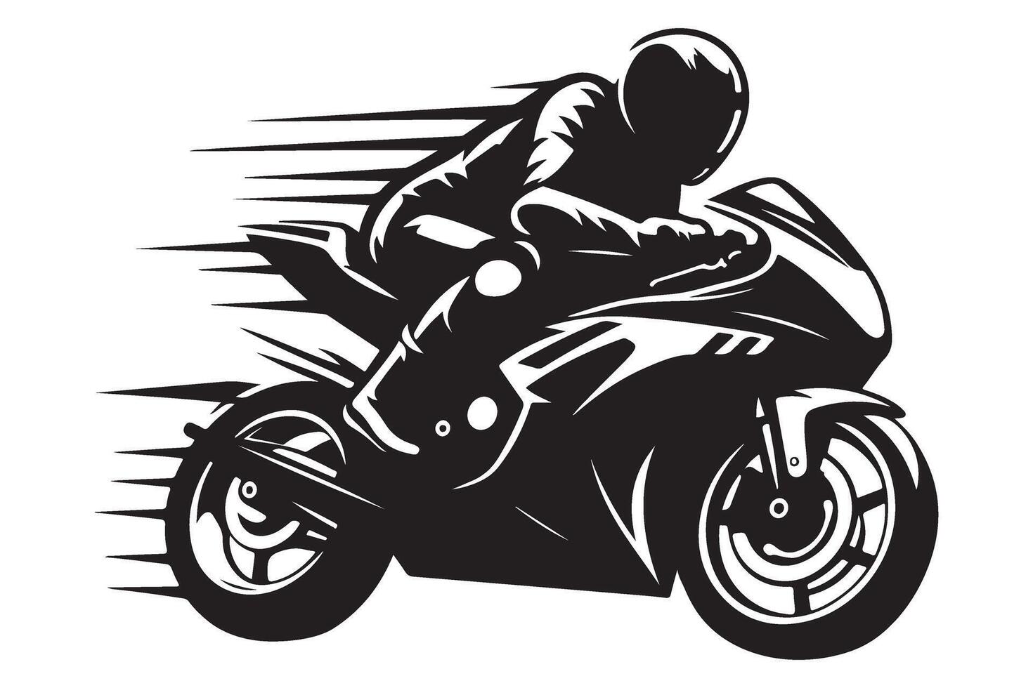 Speeding Motorcycle Rider Silhouette A Dynamic Illustration vector