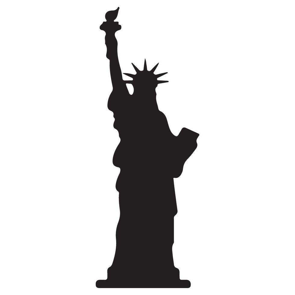 Silhouette Image of the Statue of Liberty Symbol Liberty vector