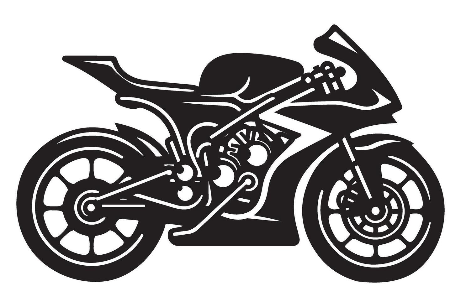 Sleek Motorcycle Silhouette Illustration for Automotive Projects vector