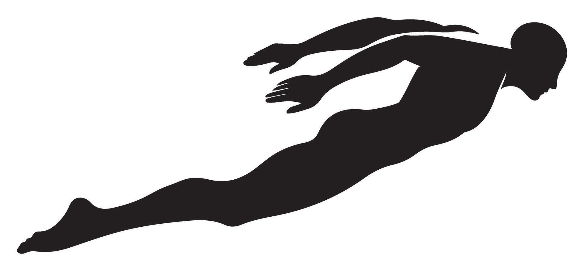 Abstract Silhouette of Diver Art for Motion Graphics vector