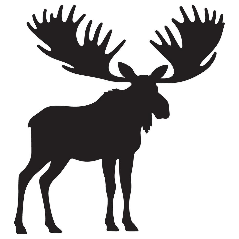 Detailed Moose Artwork a Silhouette Design for Nature Projects vector