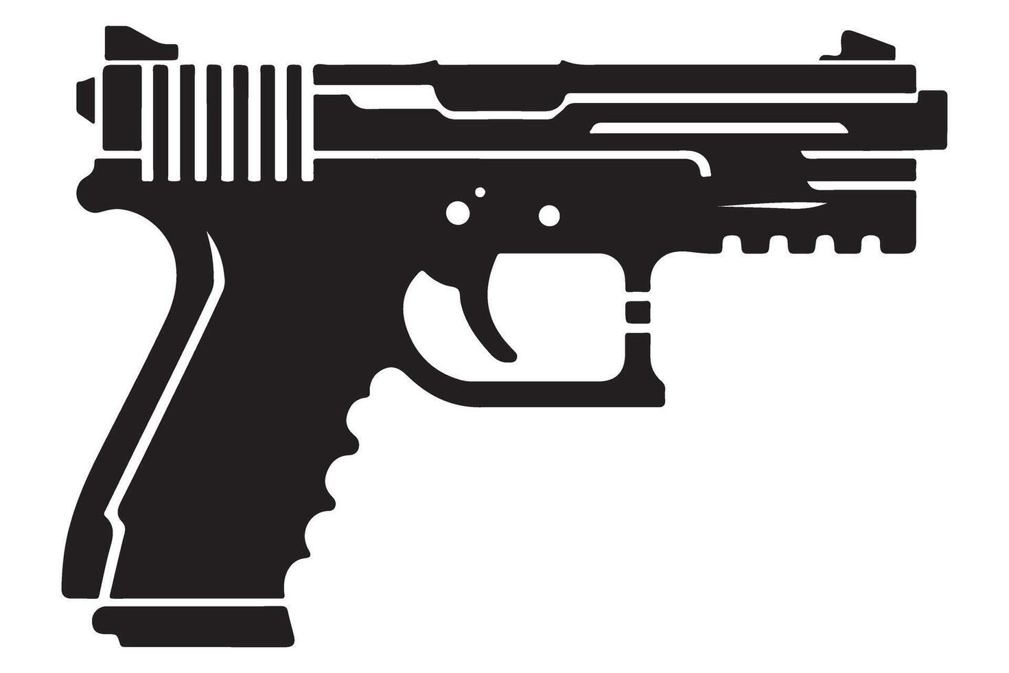 Realistic Silhouette Handgun Illustration for Security or Design vector