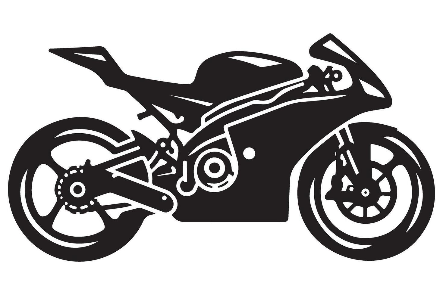 Sleek Motorcycle Silhouette Perfect for Automotive Design Projects vector