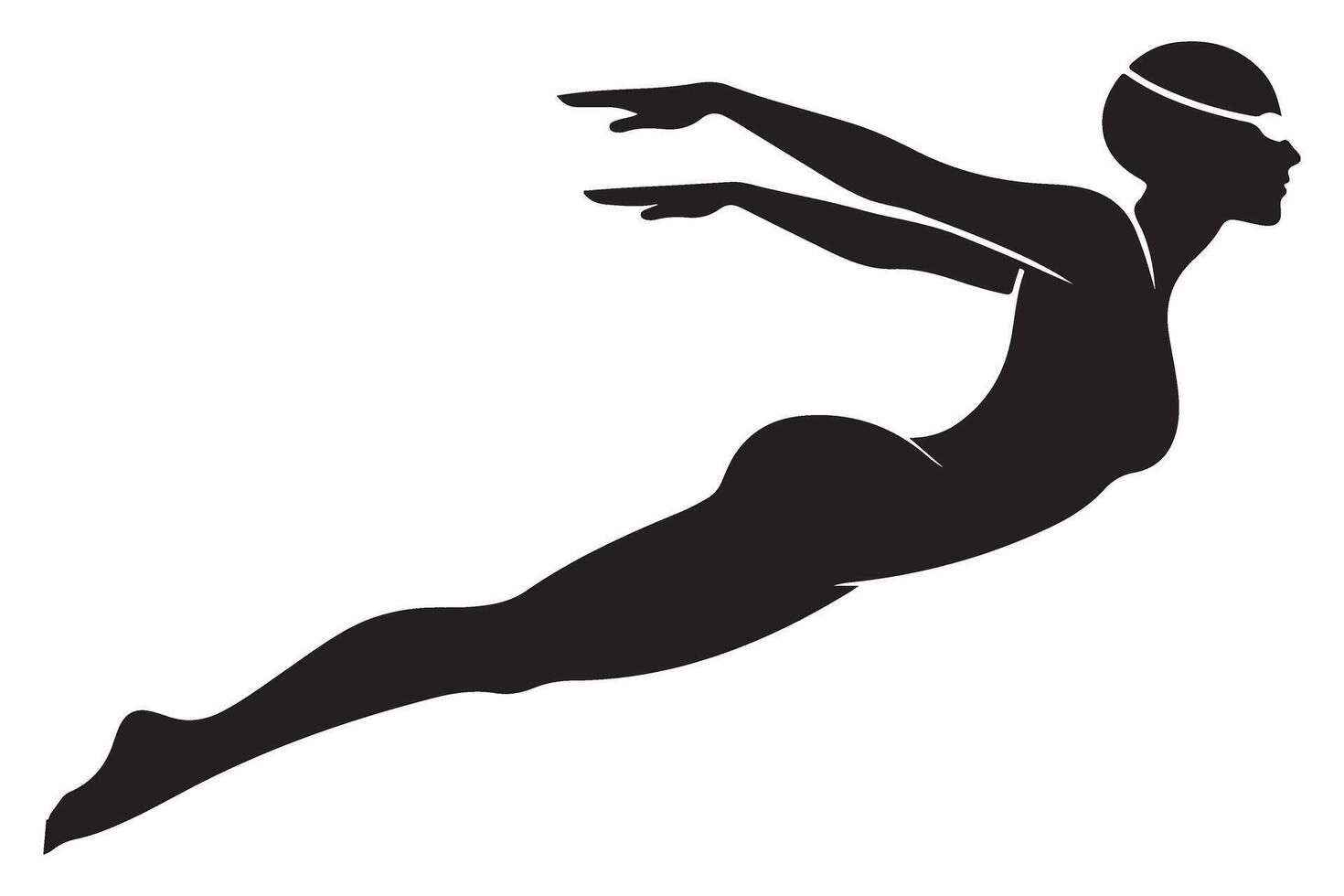 Graceful Silhouette of Diver Illustration for Artistic Projects vector