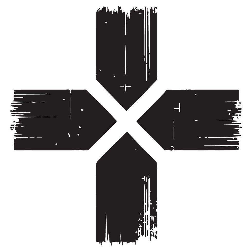 Abstract Grunge Cross Symbol Illustration Design Element vector