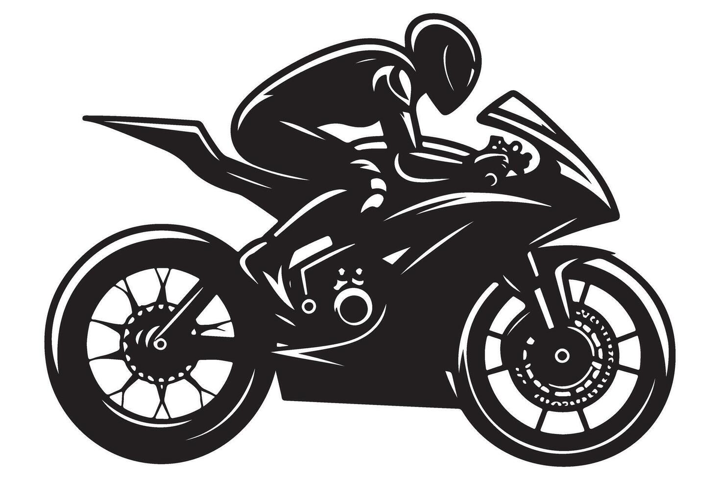 Dynamic Motorcycle Rider Silhouette Illustration For Speed and Adventure vector