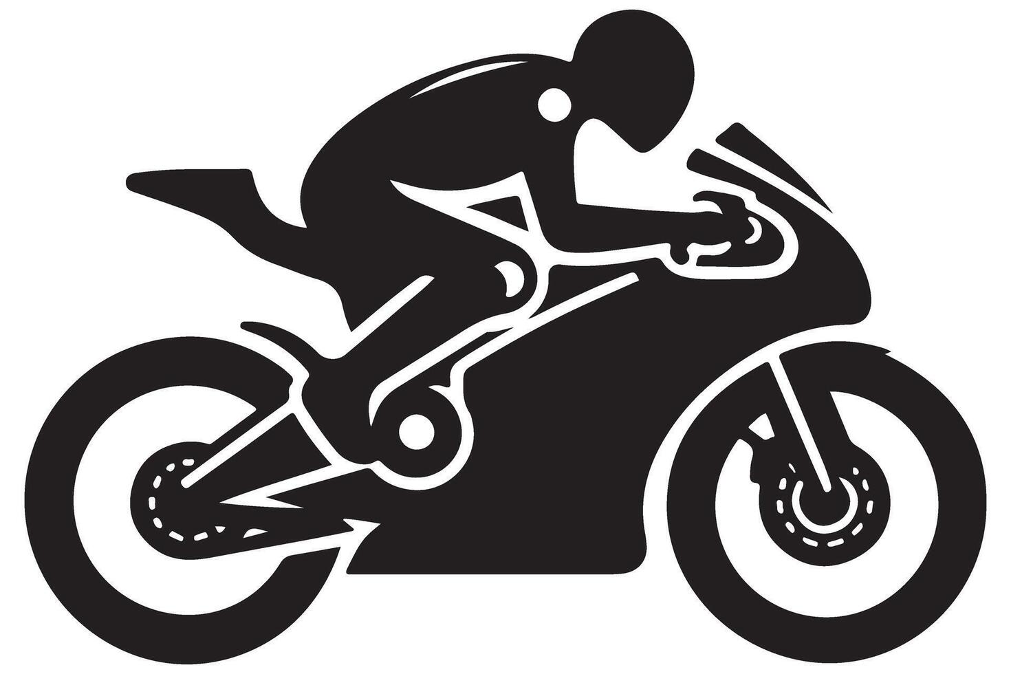 Silhouette of a Motorcycle Racing Rider Design Template vector