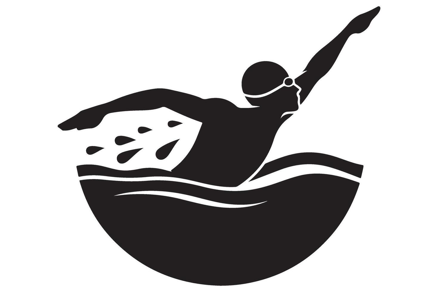 Elegant Swimming Silhouette Graphic Art Design for Sport vector
