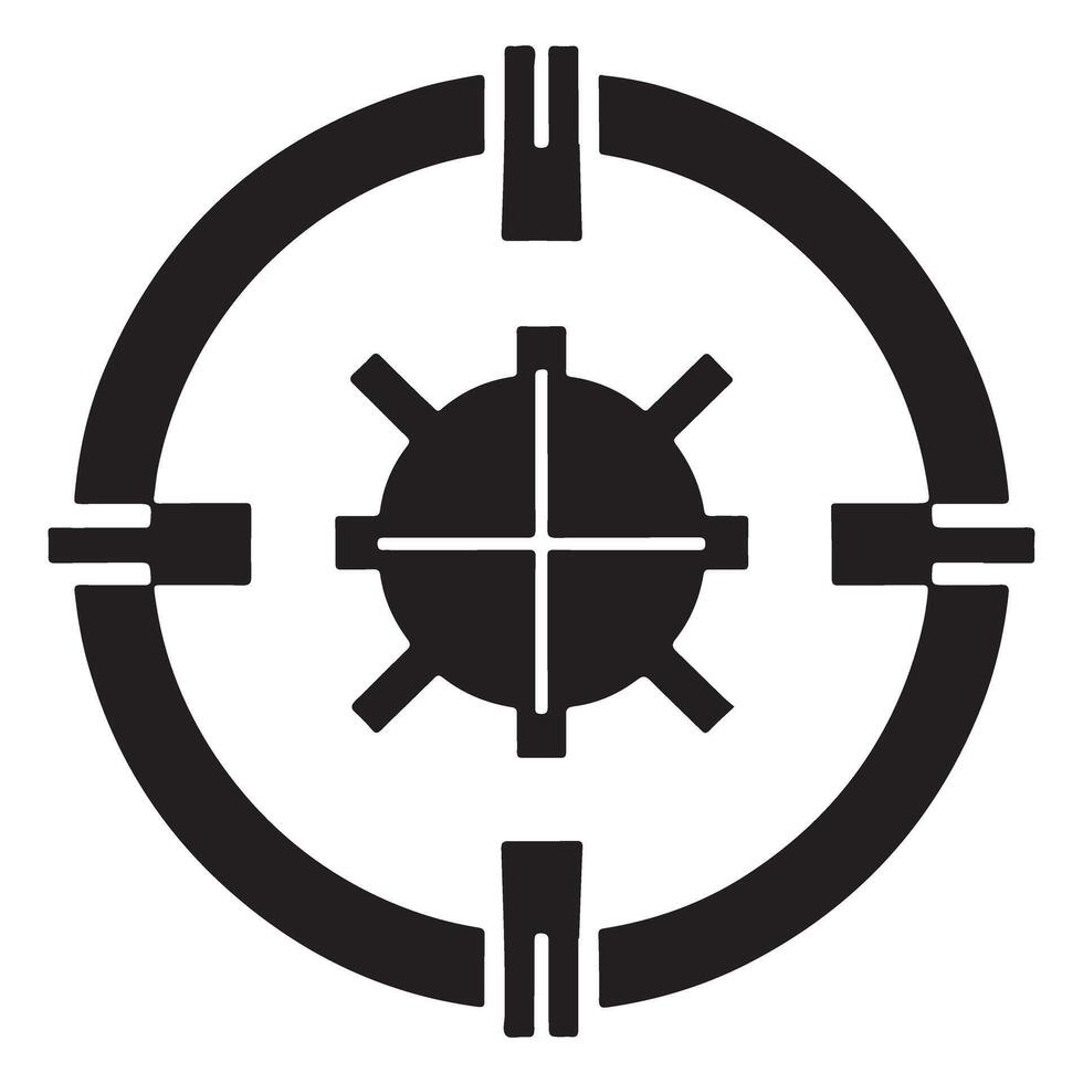 Detailed Silhouette Sniper Scope Target for Precision Shooting vector