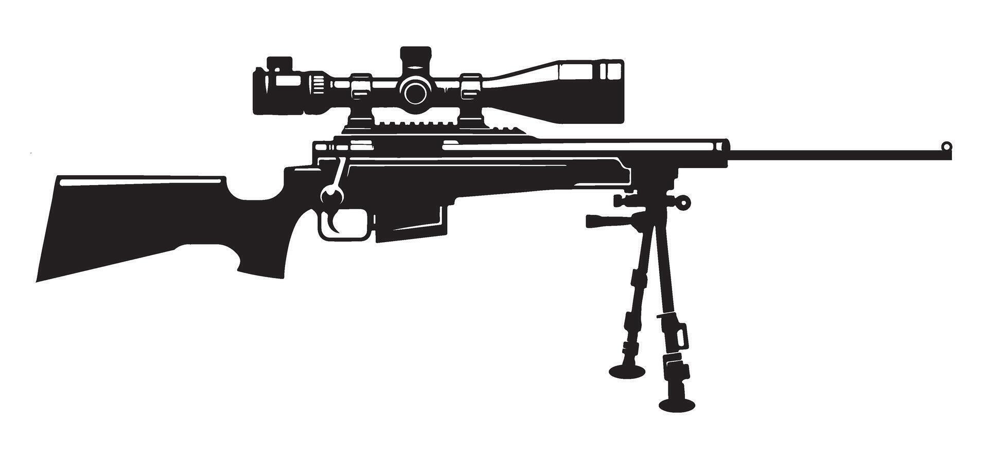 Tactical sniper rifle weapon with scope illustration vector