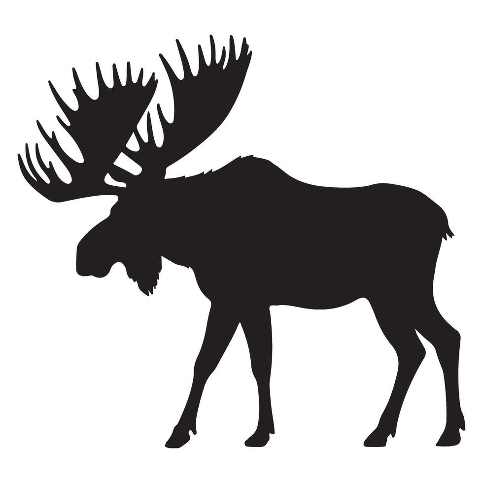 Detailed Moose Silhouette Illustration Graphic for Creative Designs vector