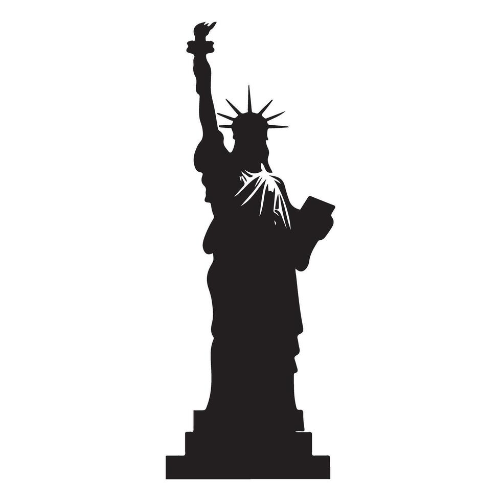 Statue of Liberty silhouette on white background for graphic designs vector