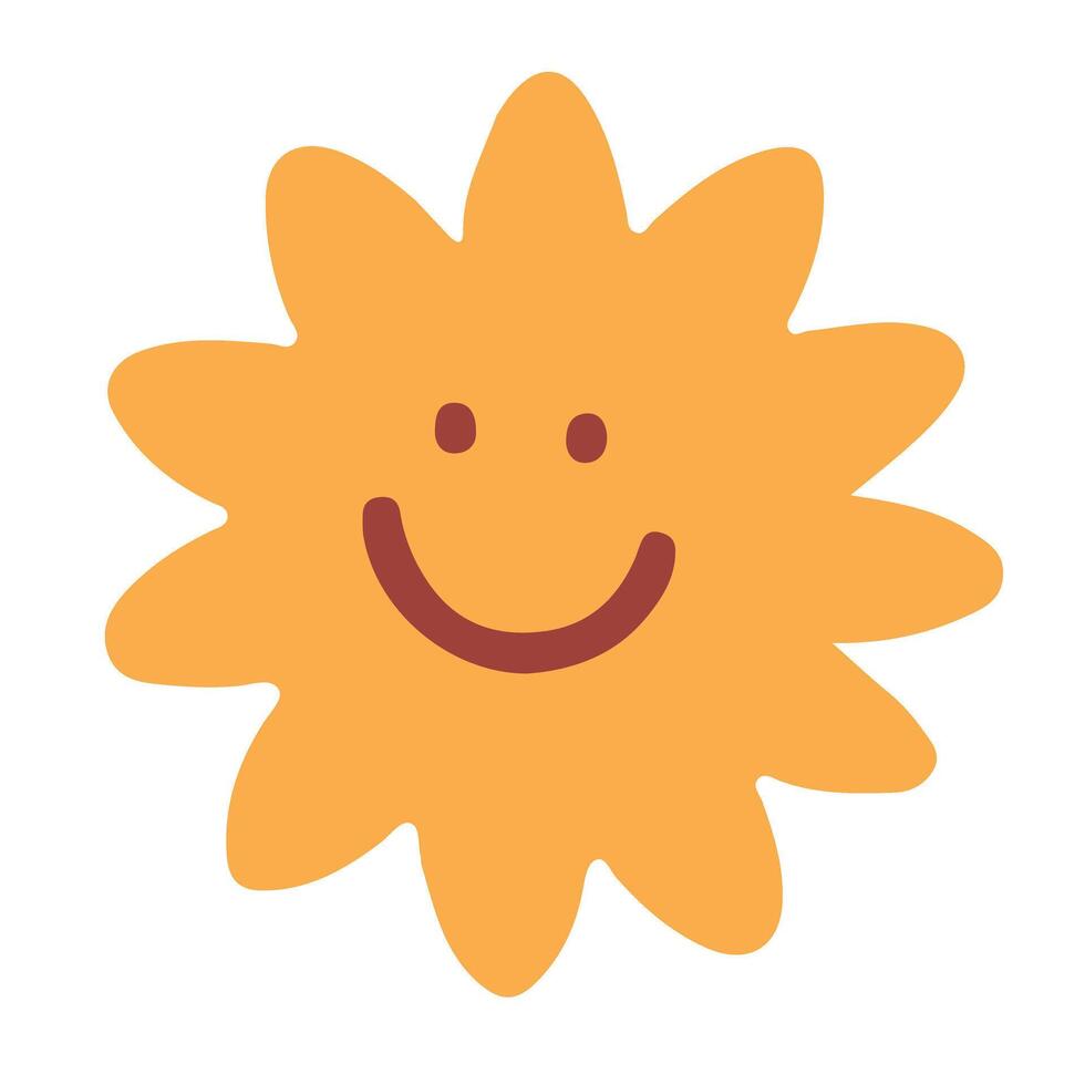 Smiling Sun Cartoon Illustration for Kids Projects vector