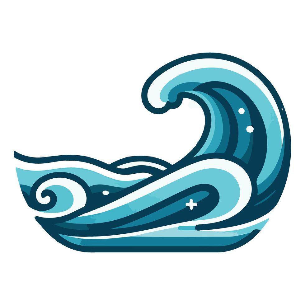 Ocean Wave Illustration for Surfing and Coastal Environment vector