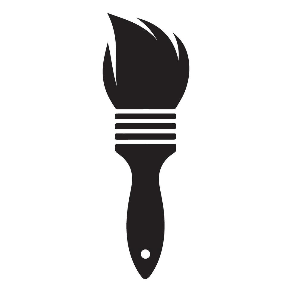 Paint Brush Silhouette Graphic Design Element Art vector