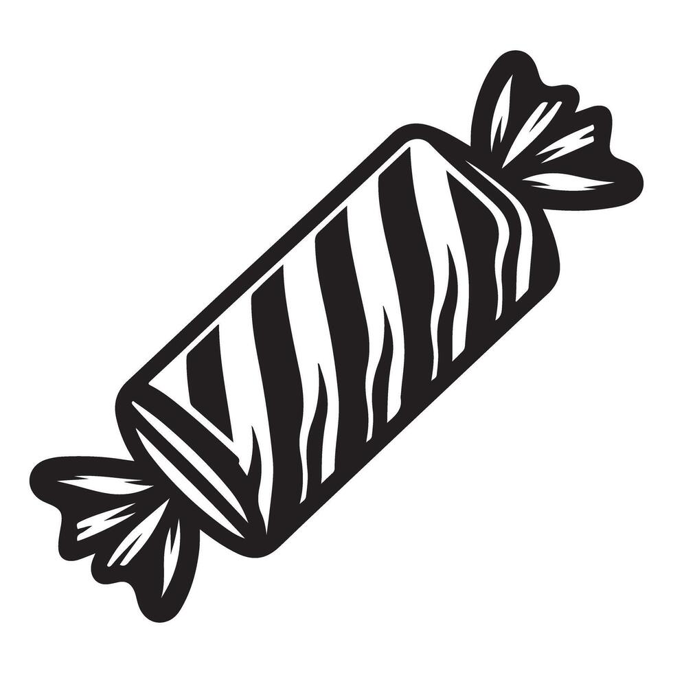 Delicious Wrapped Candy Illustration Striped Sweet Confectionery Graphic vector