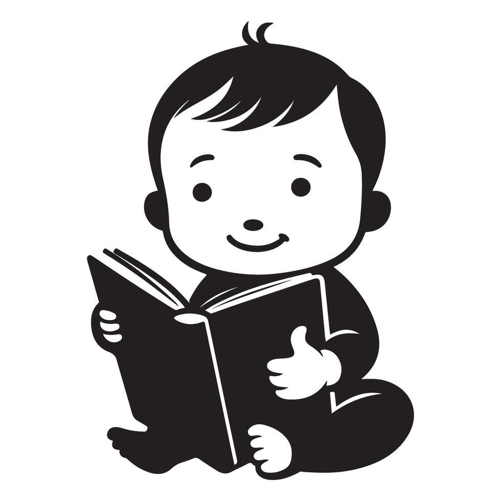 Baby Reading Book Illustration for Early Learning and Education vector