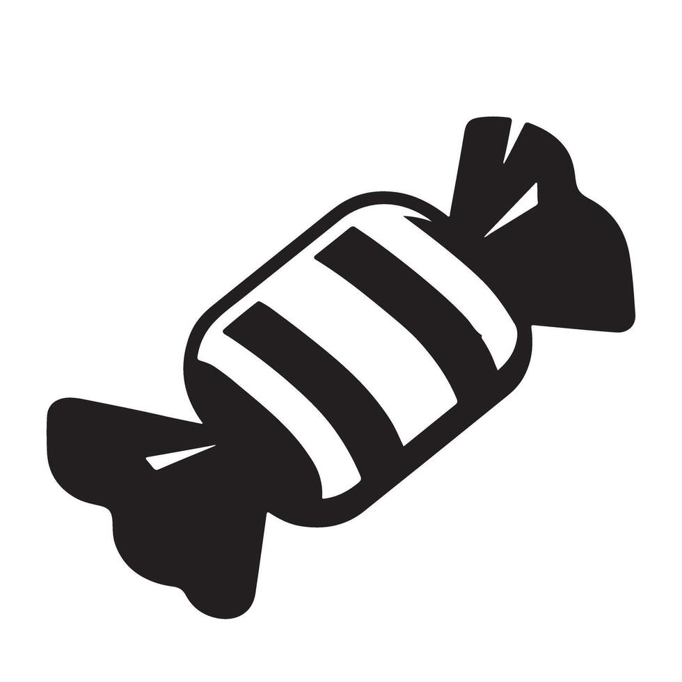 Wrapped Candy Silhouette Illustration for Sweet Design Projects vector