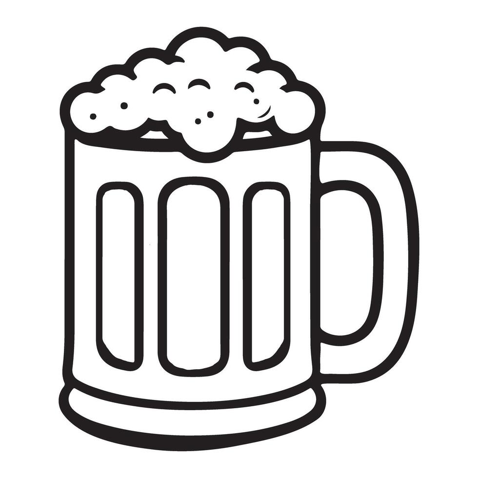 Frothy Beer Mug Illustration for Brewery and Pub Designs vector