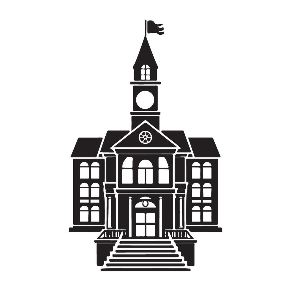Courthouse building silhouette illustration government justice system vector