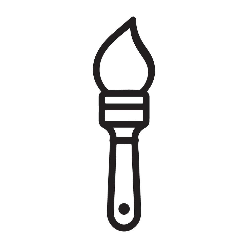 Simple Paint Brush Silhouette Icon for Creative Projects vector