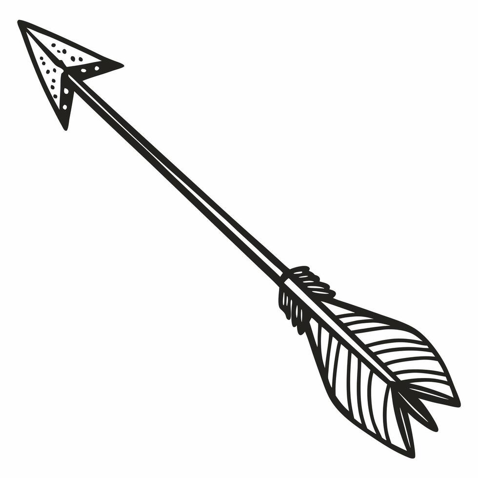 Hand Drawn Vintage Arrow Illustration for Boho and Rustic Design vector