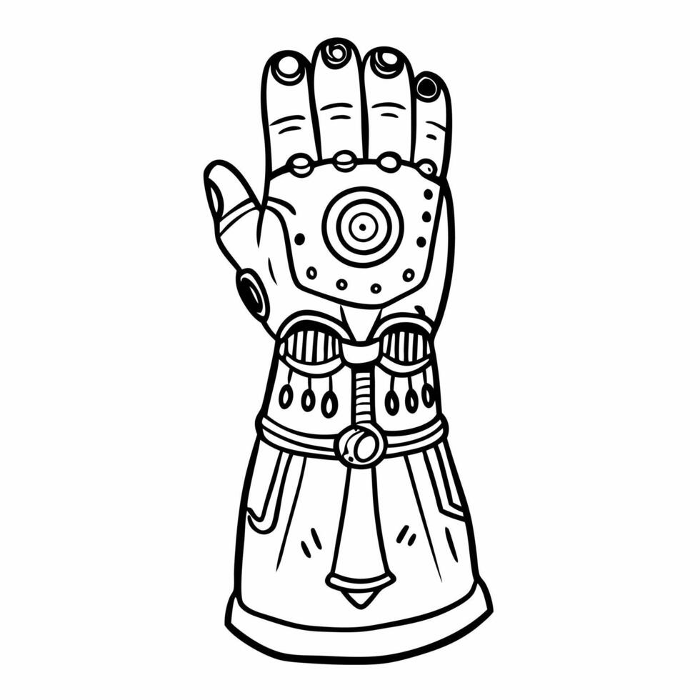 Intricate Mechanical Gauntlet Line Art for Fantasy and Sci Fi Illustrations vector