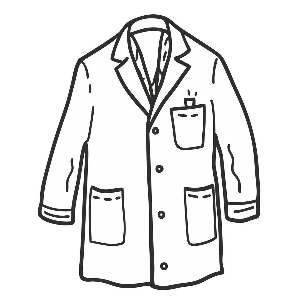 Hand Drawn Lab Coat Illustration for Science and Medicine Themes vector