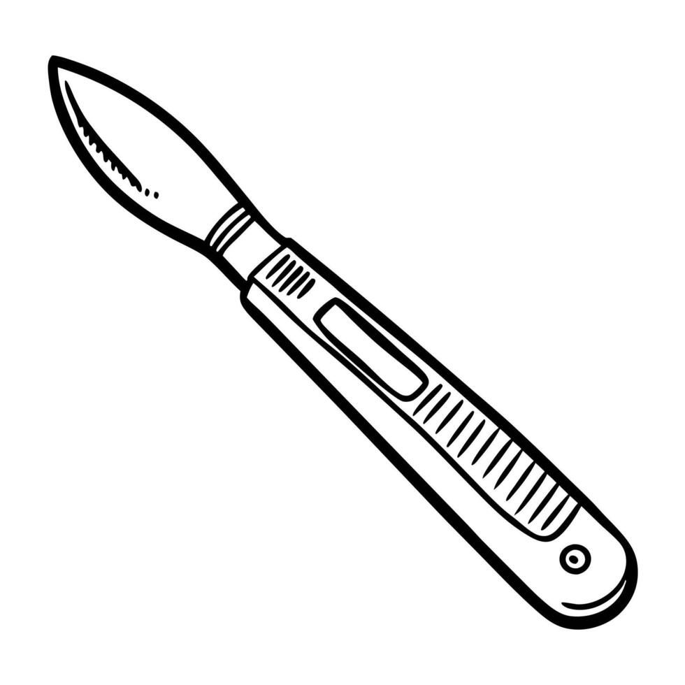 Hand Drawn Surgical Scalpel Illustration Vintage Medical Tool Art vector