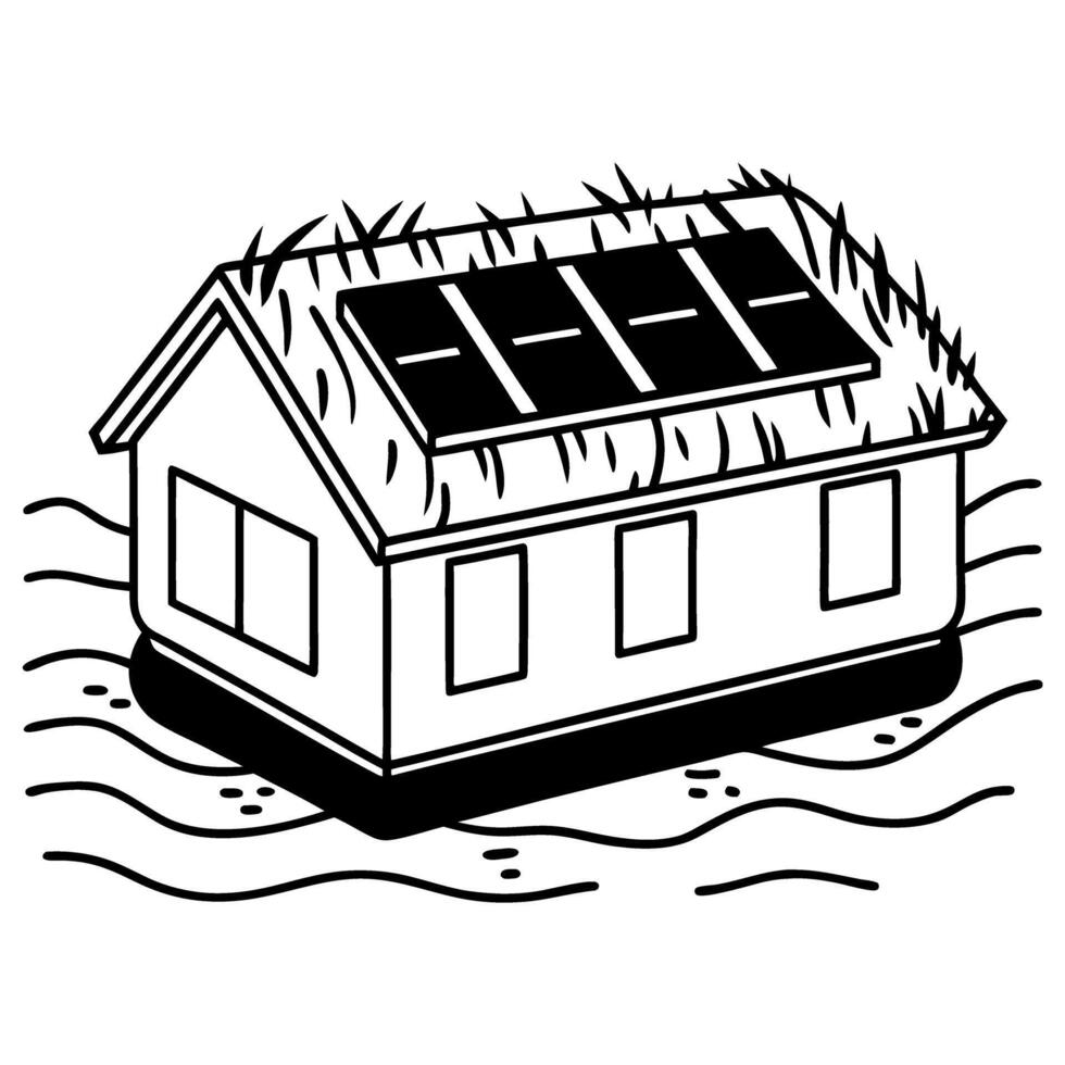 Eco friendly house with rooftop solar panels and green roof design symbolizing sustainability vector