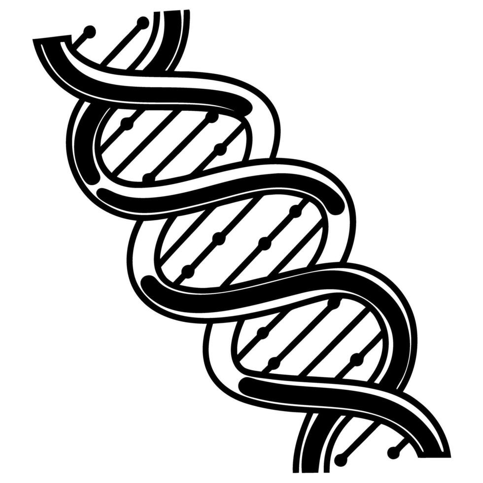 Dna helix structure genetic biotechnology, molecular biology symbol science, genome, chromosomes illustration vector