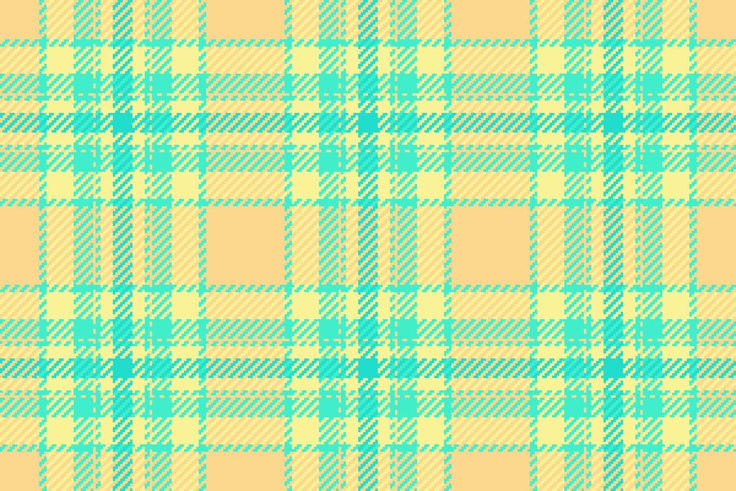 Vibrant pastel plaid pattern in teal and peach. Perfect for textile design, website backgrounds, or crafting projects. This cheerful, summery texture evokes feelings of warmth and optimism. vector