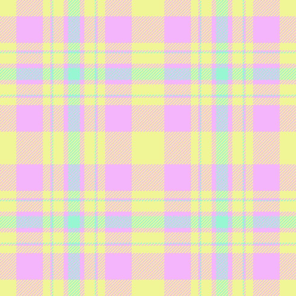 Pastel plaid pattern. Sweet, delicate design in soft yellows, pinks, and light greens. Perfect for textiles, websites, or branding projects needing a cheerful, feminine aesthetic. vector