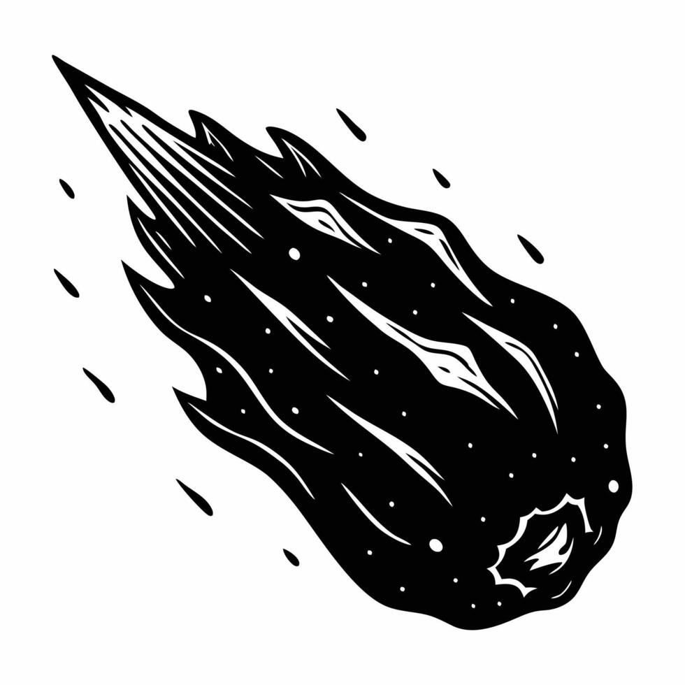 Meteor Comet Asteroid Space Illustration Night Sky Celestial vector