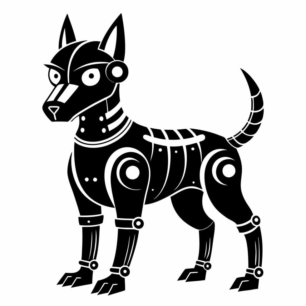 Futuristic Robotic Dog Illustration Cybernetic Canine Design vector