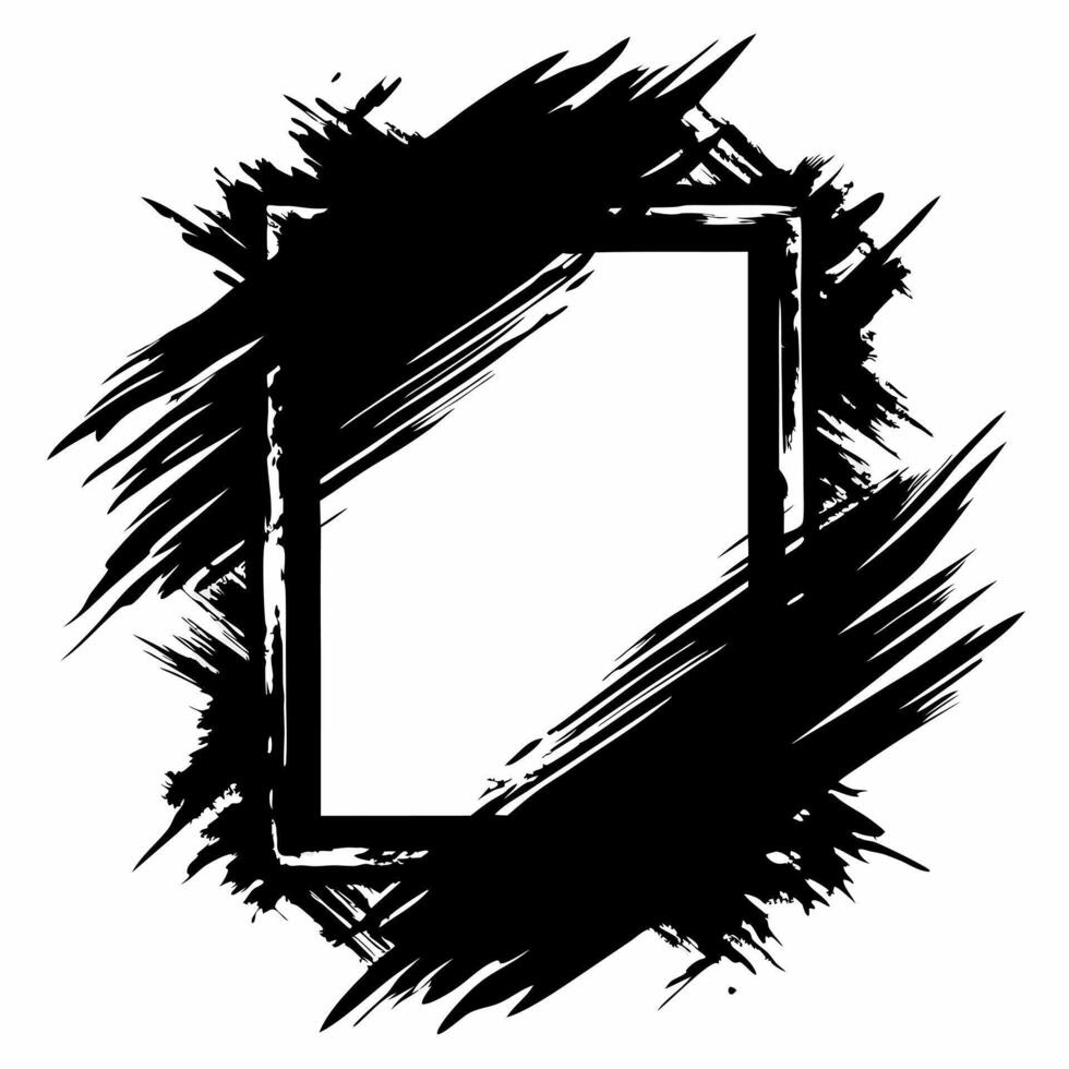 Dynamic Abstract Grunge Frame Design with Bold Brush Strokes and Textured Effects vector