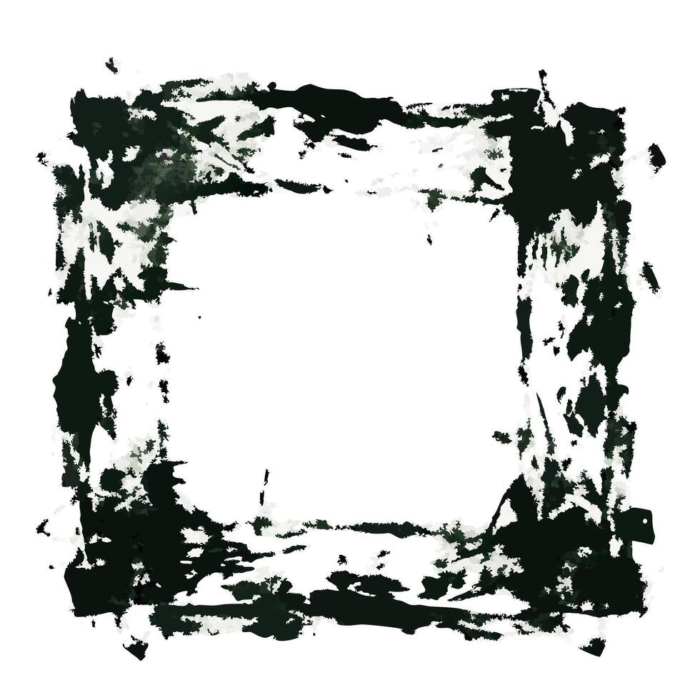 Abstract Grunge Frame Illustration with Distressed Edges in Black and White vector