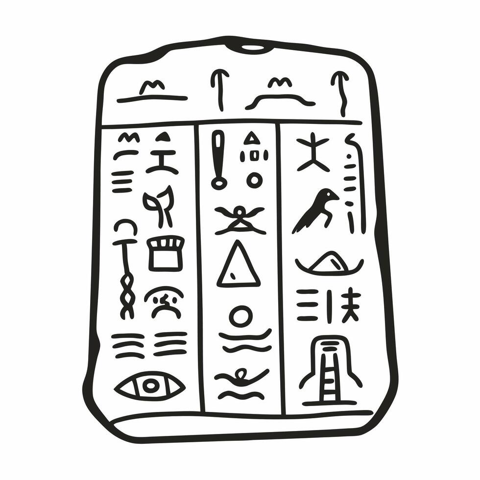 Ancient Egyptian Hieroglyphs on Stone Tablet Historical Symbol Illustration vector