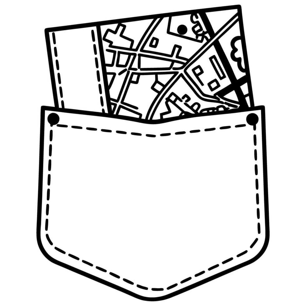 Pocket map icon urban navigation and travel concept vector